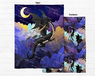 Dragons Fly at Night Blanket Panel